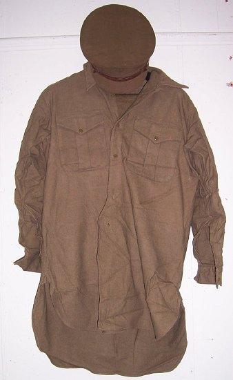 Appraisal: A khaki battle dress uniform trousers shirt and cap circa