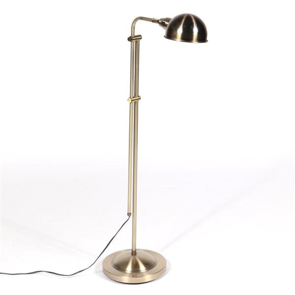 Appraisal: ADJUSTABLE HEIGHT FLOOR READING LAMP WITH BRUSHED GOLD FINISH Adjustable