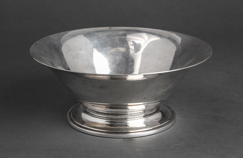 Appraisal: Georg Jensen Silver Footed Bowl w Flared Rim Georg Jensen