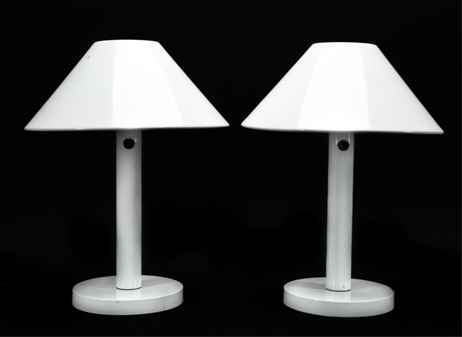 Appraisal: PR GERALD THURSTON STYLE WHITE METAL TABLE LAMPS Style of