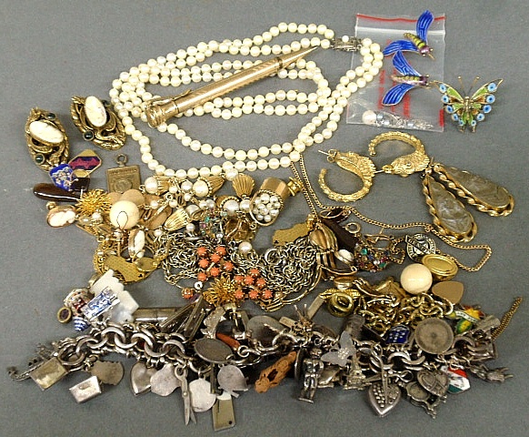 Appraisal: - Large group of gold-filled sterling silver pearl etc jewelry