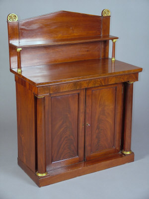 Appraisal: A Regency mahogany chiffonier circa the raised triangular shelf back