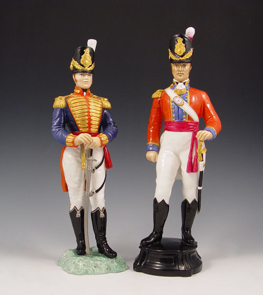 Appraisal: ROYAL WORCHESTER PORCELAIN MODELS OF GUARD ROYAL ARTILLERY To include