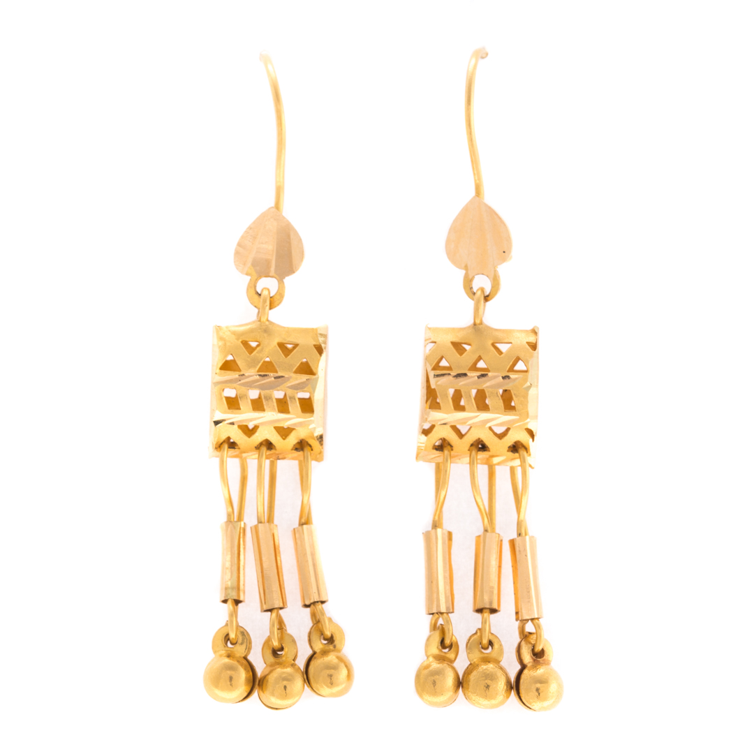 Appraisal: A Pair of Lady's K Dangle Earrings A pair of