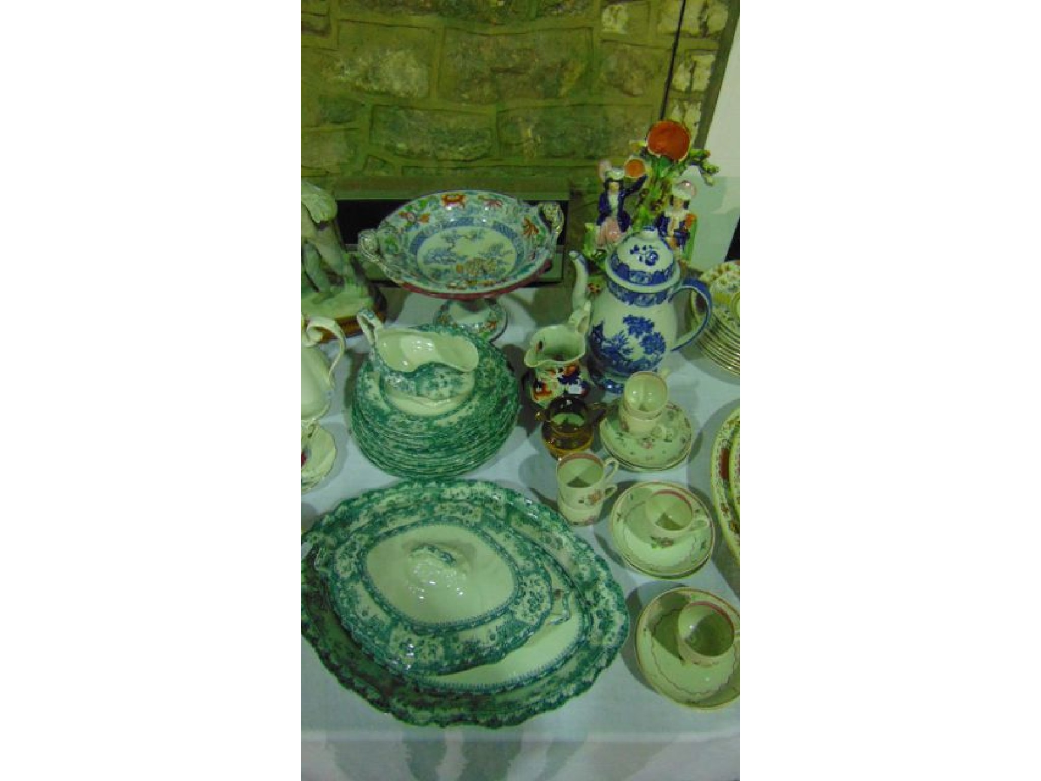 Appraisal: A collection of th century ceramics including a Staffordshire spill