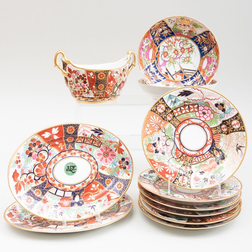 Appraisal: Set of Six Barr Flight Barr Imari Decorated Plates and