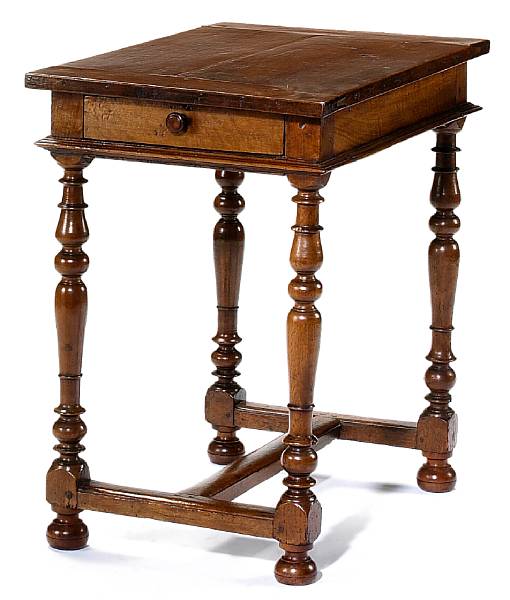 Appraisal: An Italian Baroque walnut table early th century The rectangular