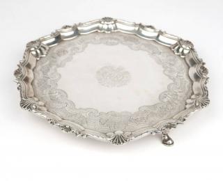 Appraisal: A George II sterling silver footed salver London with maker's