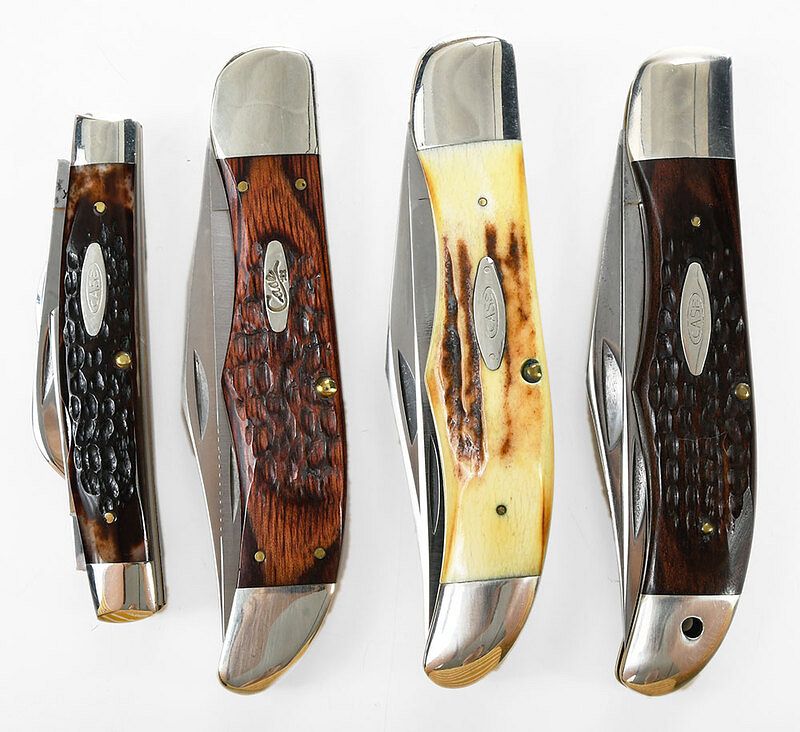 Appraisal: Four Case Knives Model four blade congress style marked CASE