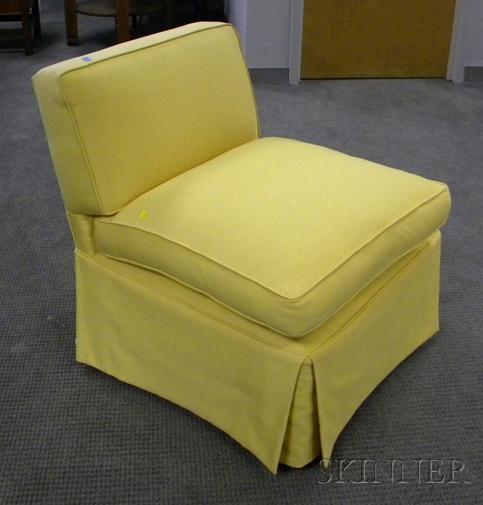 Appraisal: Contemporary Upholstered Slipper Chair ht wd dp in