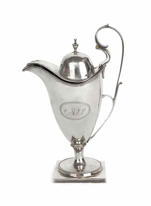 Appraisal: Philadelphia coin silver lidded cream pitcher late th c bearing