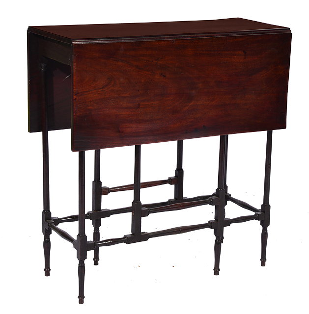 Appraisal: A GEORGE III MAHOGANY SPIDER LEG DROP FLAP TABLE with