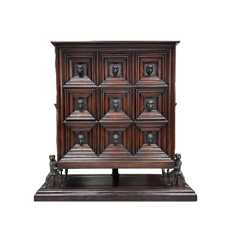 Appraisal: Theodore Alexander Chest With Monkey Accents Theodore Alexander Chest Cabinet