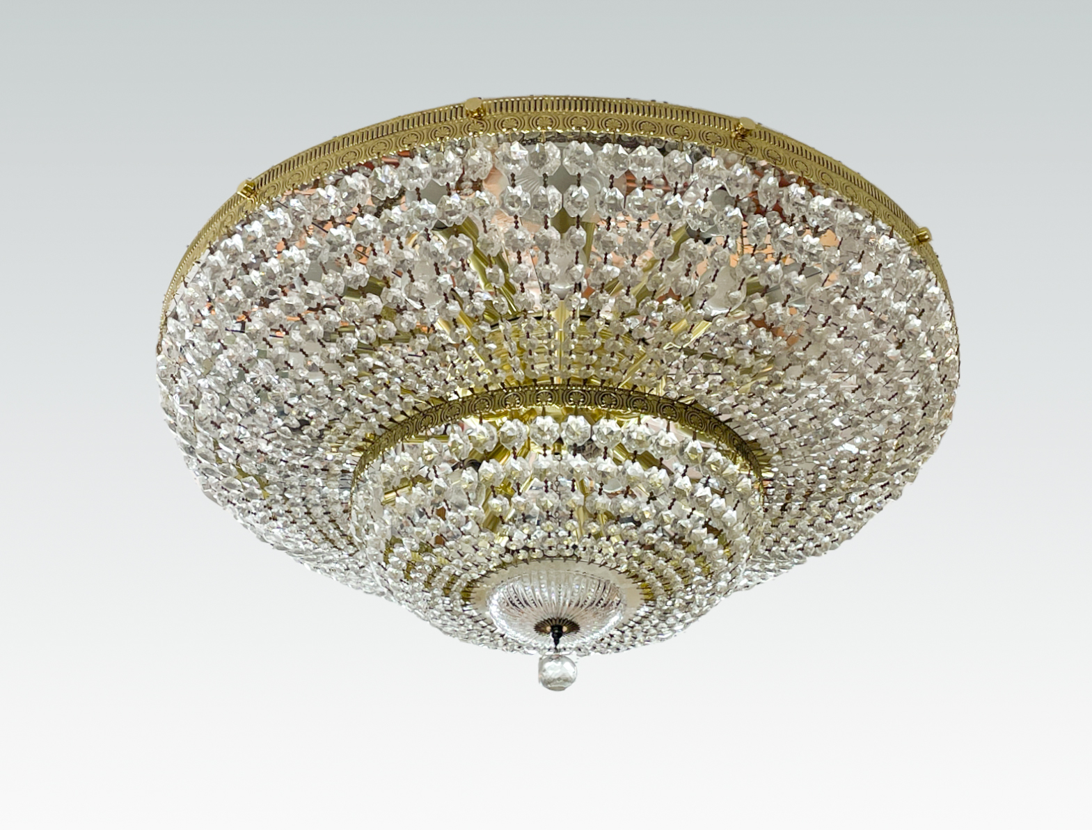 Appraisal: CIRCULAR TIERED SWAROVSKI CRYSTAL CHANDELIER Elegant - Light Crystal chandelier