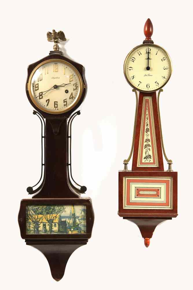 Appraisal: SMALL BANJO CLOCKS - Ingraham Seth Thomas Hampstead model escapement