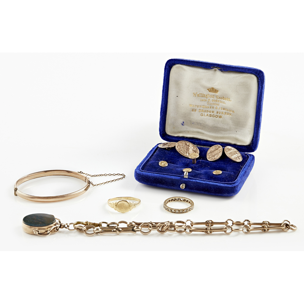 Appraisal: A collection of gold jewellery to include a ct gold