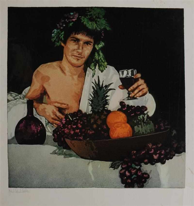 Appraisal: JOHN CLEM CLARKE b COPY OF CARAVAGGIO ADOLESCENT BACCHUS Lithograph