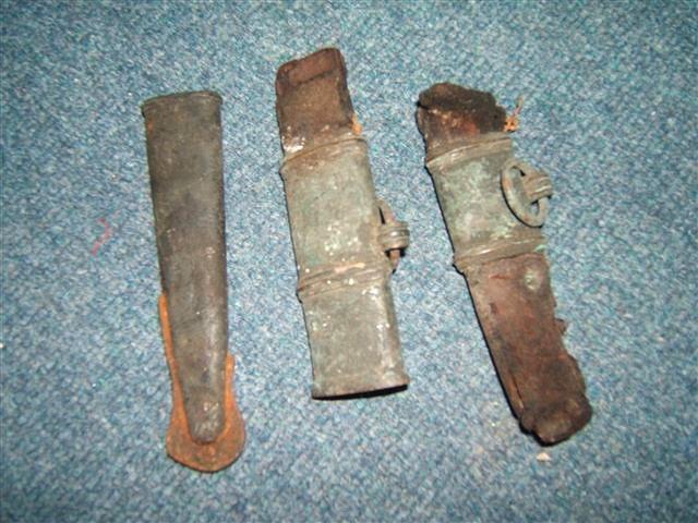 Appraisal: THREE METAL SECTIONS FROM A SWORD SCABBARD