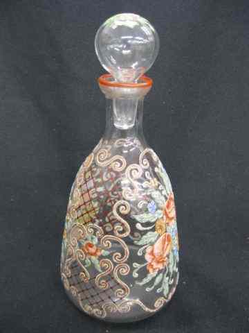 Appraisal: Enameled Glass Cologne Bottle elegant floral '' excellent circa