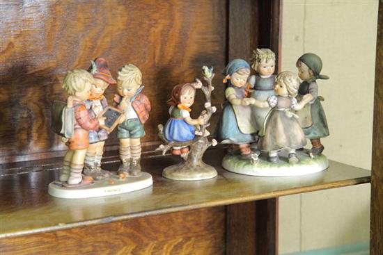 Appraisal: GROUP OF THREE HUMMEL FIGURINES Including ''Spring'' Apple Tree Girl