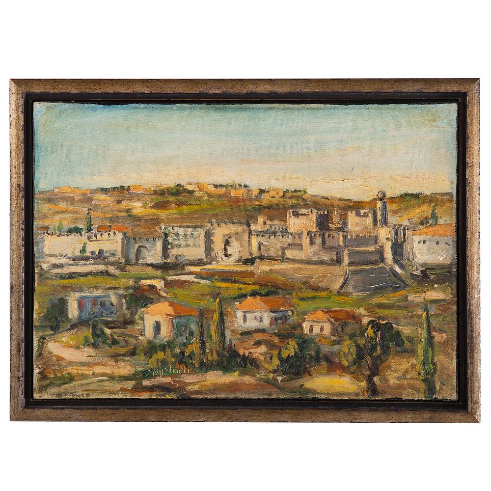 Appraisal: Zvi Raphaeli Jerusalem oil on canvas Israeli - Signed Raphaeli