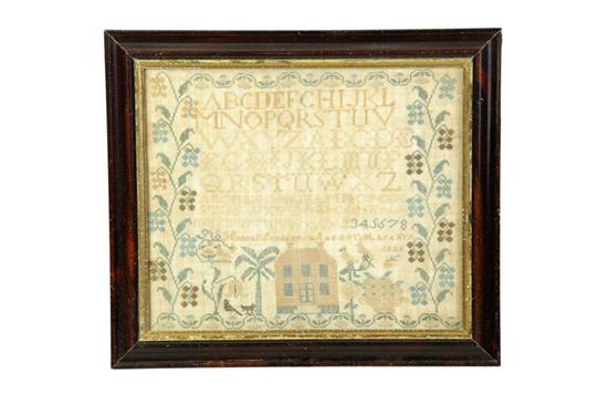 Appraisal: FINE OHIO SAMPLER Hannah Scudder Piqua Miami County silk on