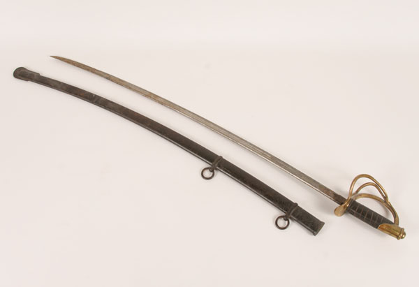 Appraisal: Civil War sword U S cavalry issue with metal scabbard