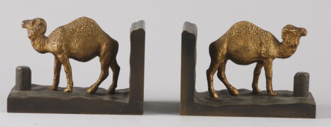 Appraisal: Matched pair of bookends each with form of camel solid