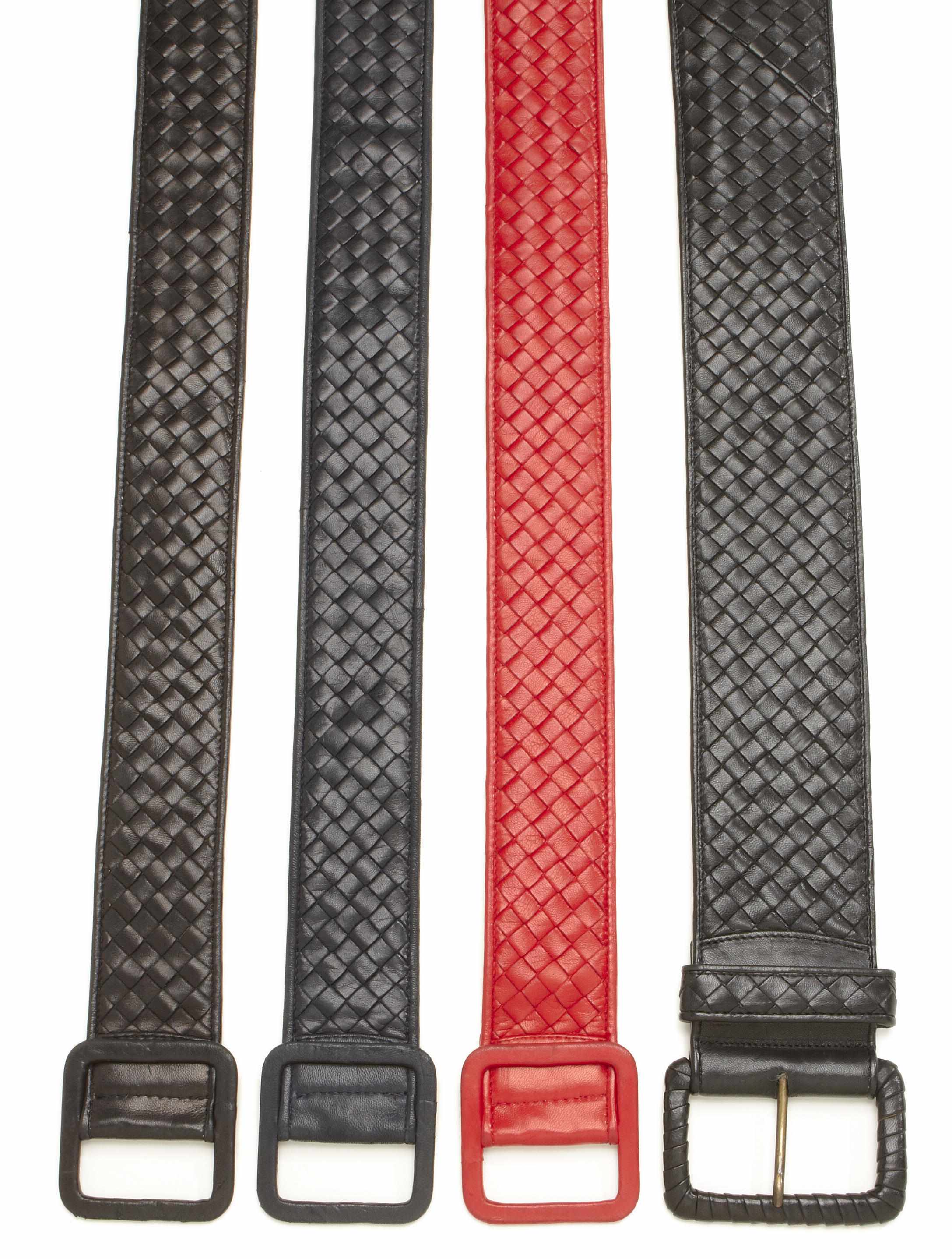 Appraisal: A group of four Bottega Veneta leather belts