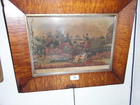 Appraisal: AFTER J WATSONA hand coloured hunting print of huntsman and