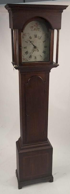 Appraisal: Antique Tall Case Clock Antique tall case clock with painted