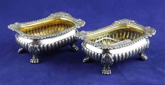 Appraisal: A pair of George III demi fluted silver salts of