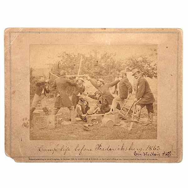 Appraisal: Camp Life in Fredericksburg- Albumen Photograph by Gardner x in