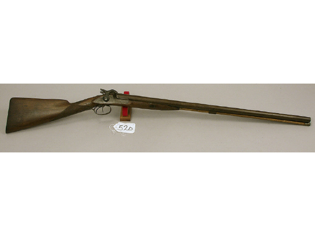 Appraisal: American DBL BBL Shotgun GA Percussion shotgun in as found