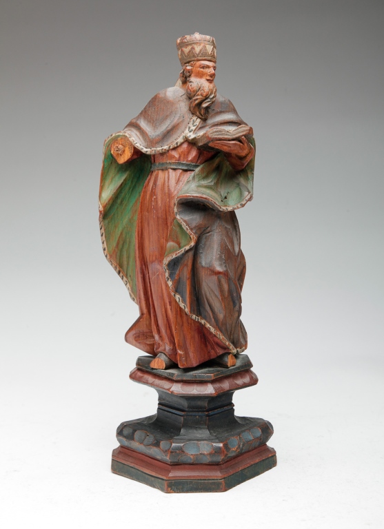 Appraisal: First half- th century boxwood Carved and polychrome painted European