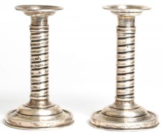 Appraisal: Pair of Gorham Sterling Silver Candle Sticks Having fixed drip