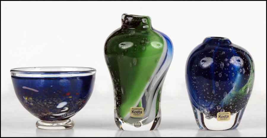 Appraisal: TWO ANNA WARFF FOR KOSTA BODA GLASS CABINET VASES Together