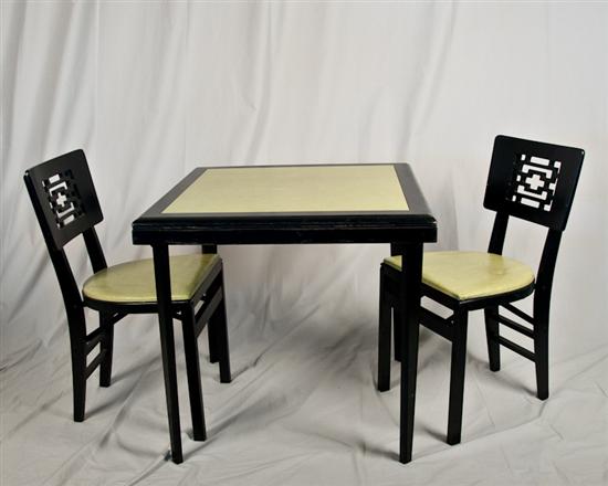 Appraisal: Five-piece set Stakmore Chinese-style Folding Table and Four Chairs c