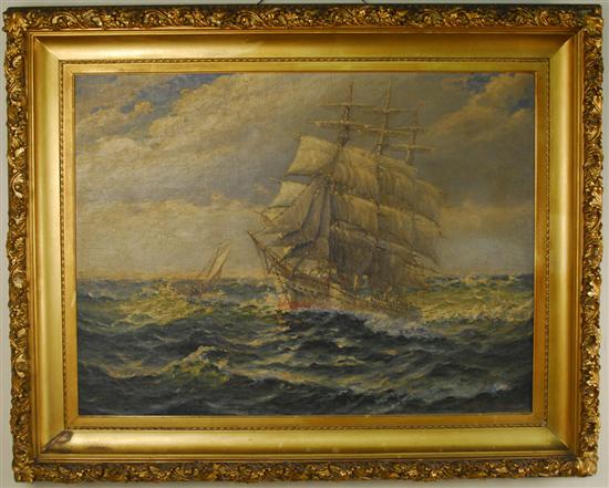 Appraisal: THEODORE VICTOR CARL VALENKAMPH American - SQUARE RIGGER AT SEA