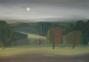 Appraisal: Geoffrey P Lanham b - Moonlight landscape oil on canvas