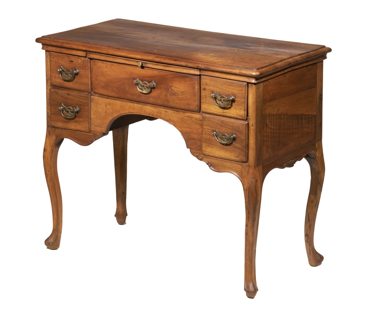 Appraisal: TH C WALNUT FIVE DRAWER LOWBOY American Gent's with a