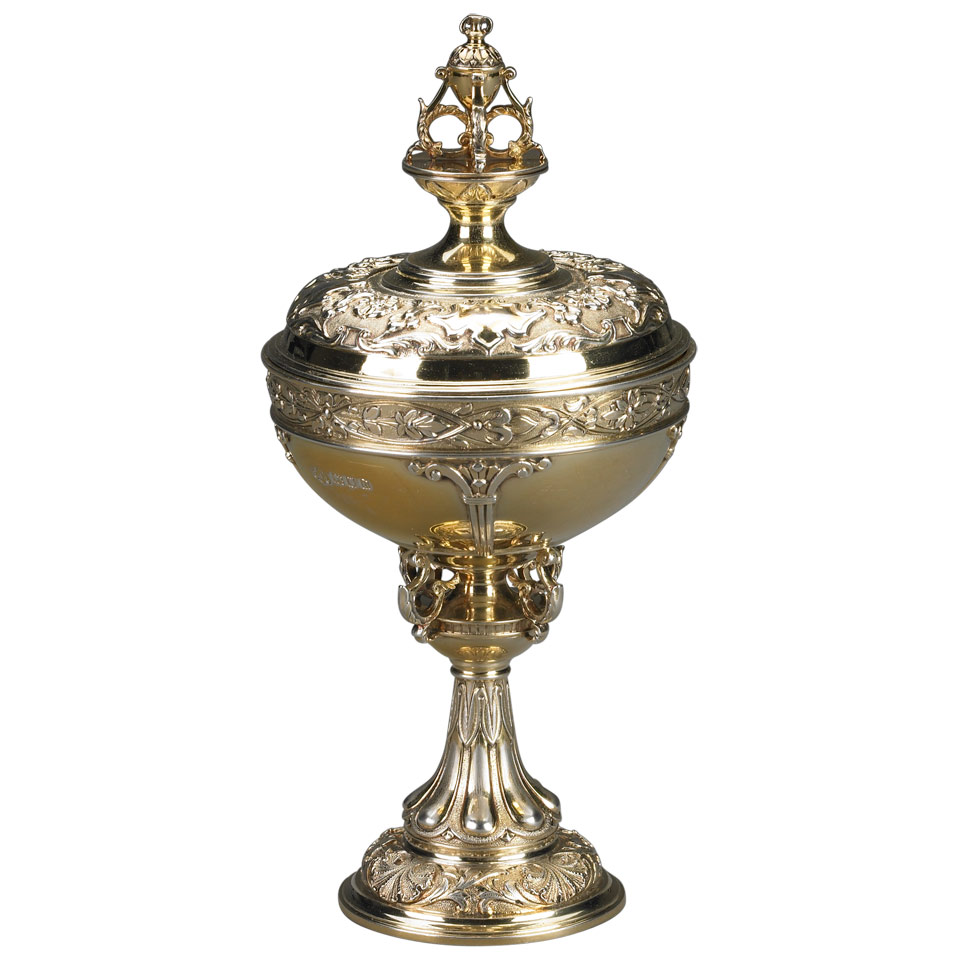 Appraisal: English Silver-Gilt Covered Cup Ernest J Lowe London height cm