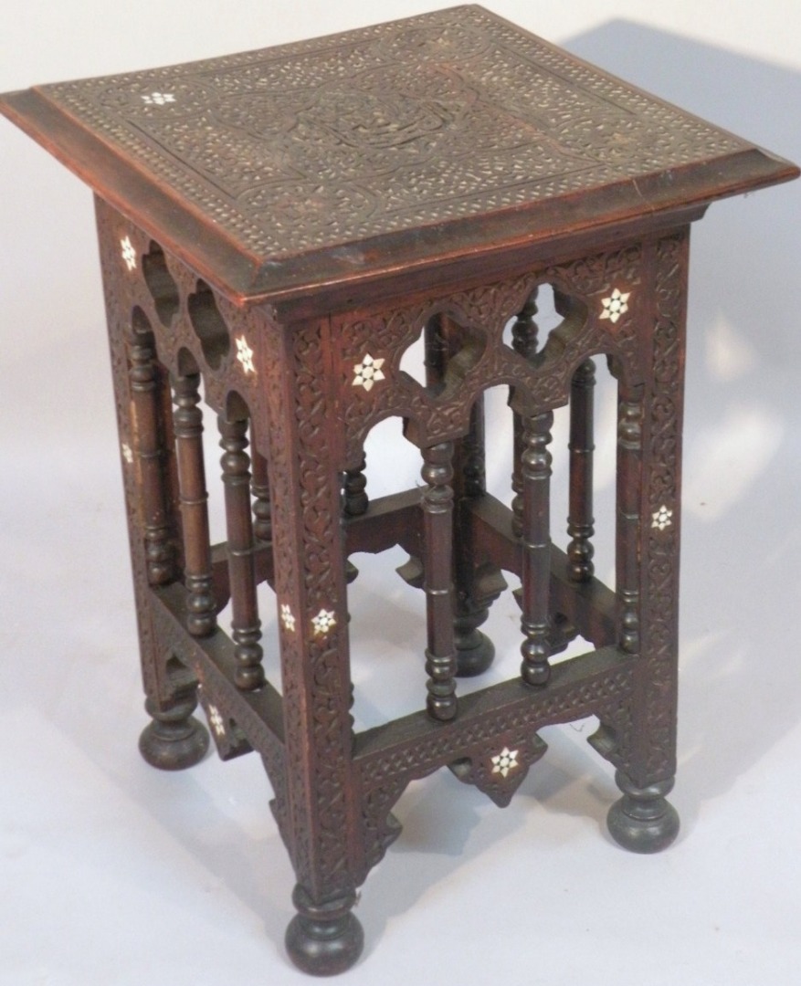 Appraisal: An early thC jardiniere stand the top heavily carved with