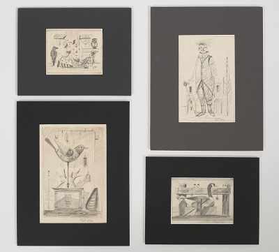 Appraisal: Paul R Riba American - Four Studies Graphite on paper