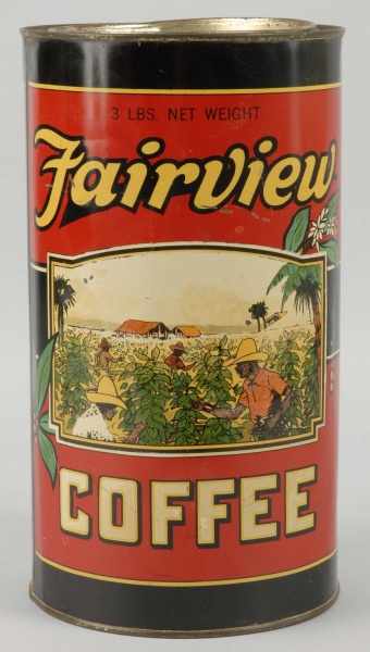 Appraisal: Tin Fairview Coffee Can Description Depicts men picking coffee beans