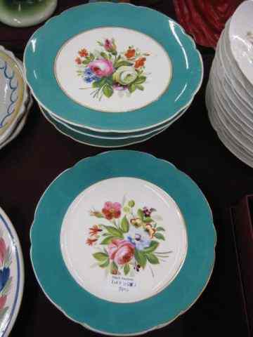 Appraisal: pcs English Handpainted Porcelain dessert stands and - '' plates