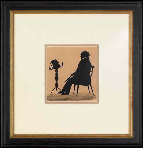 Appraisal: Silhouette of a seated musician th c x