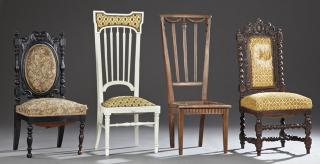 Appraisal: Group of Three French Chairs c consisting of a rope