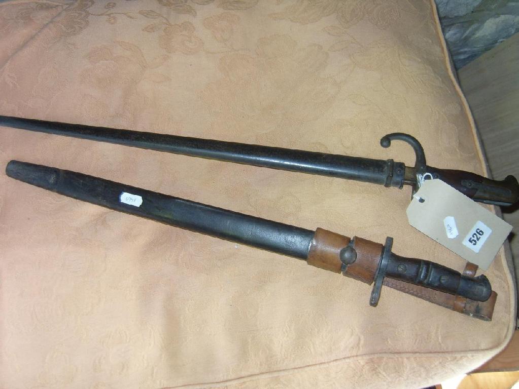 Appraisal: A United States WWI bayonet and scabbard and one other