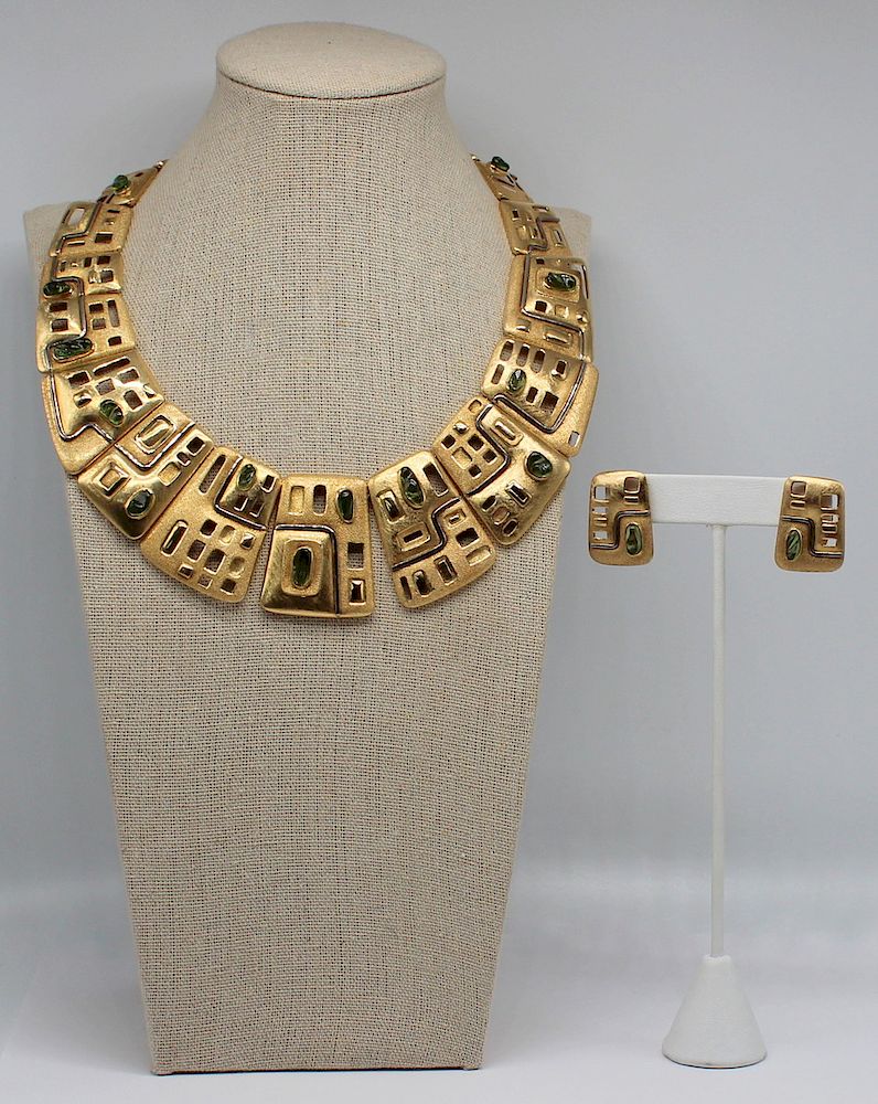 Appraisal: JEWELRY Haroldo Burle Marx kt Gold and Polished Gem Suite